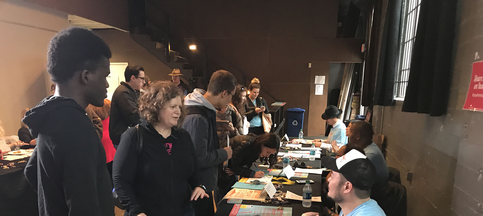 Volunteers signing up at the Portland Film Festival volunteer fair