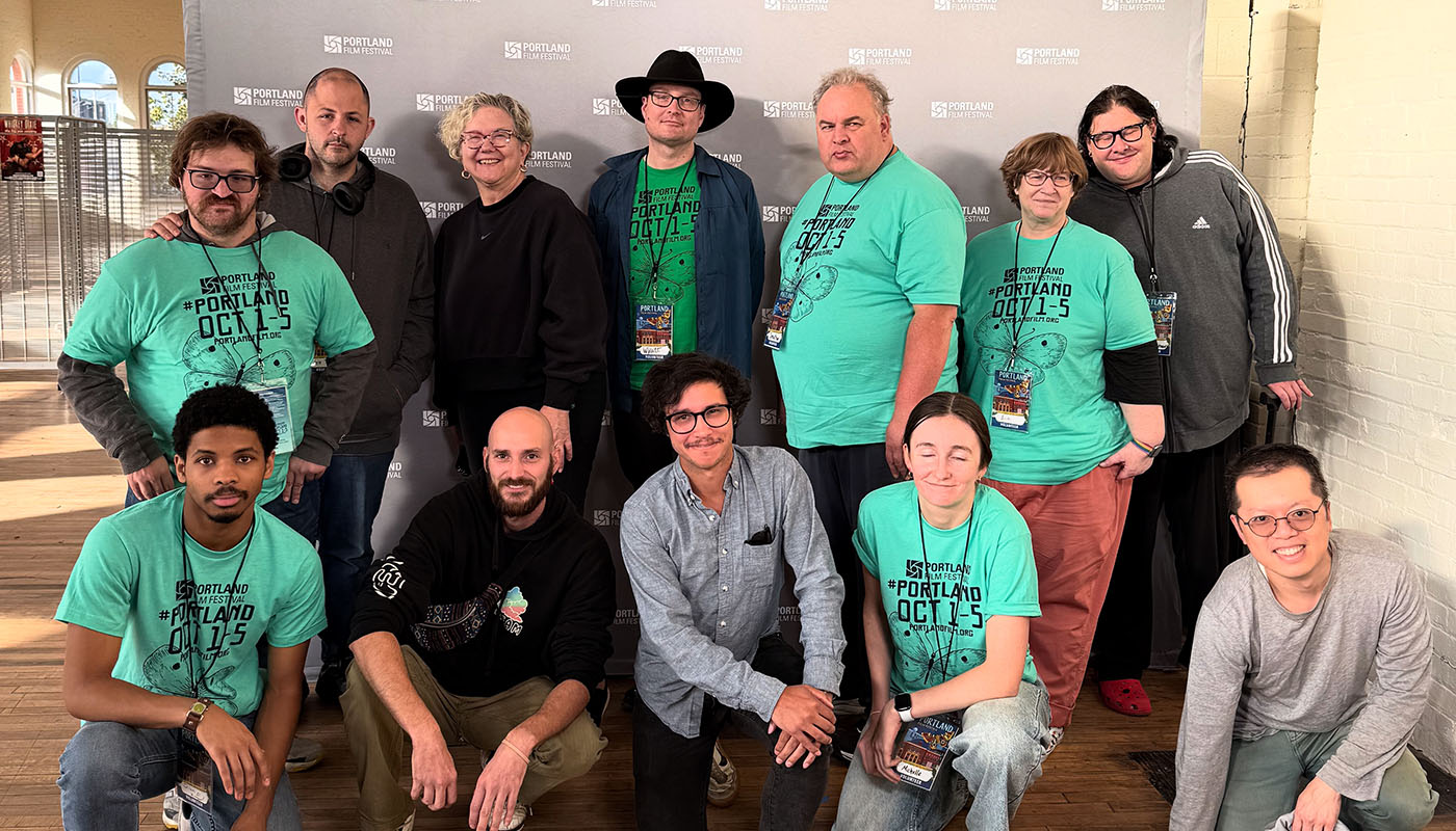 Portland Film Festival volunteer team at the step-and-repeat